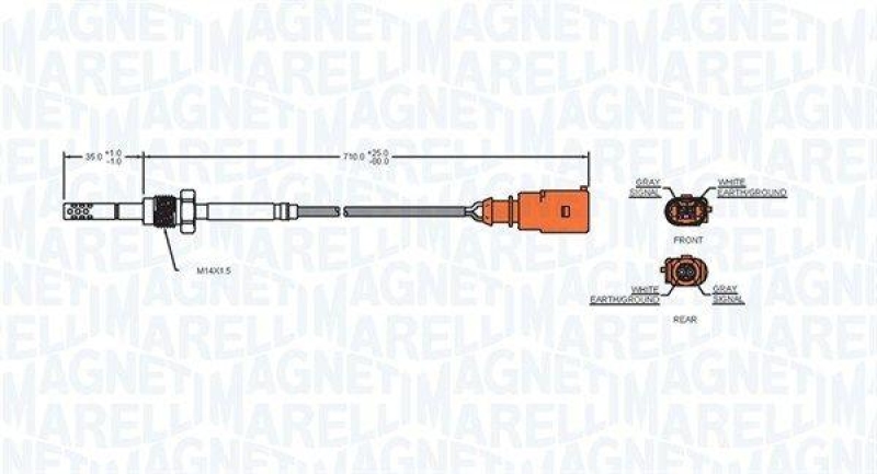 MAGNETI MARELLI Sensor, Abgastemperatur 172000033010