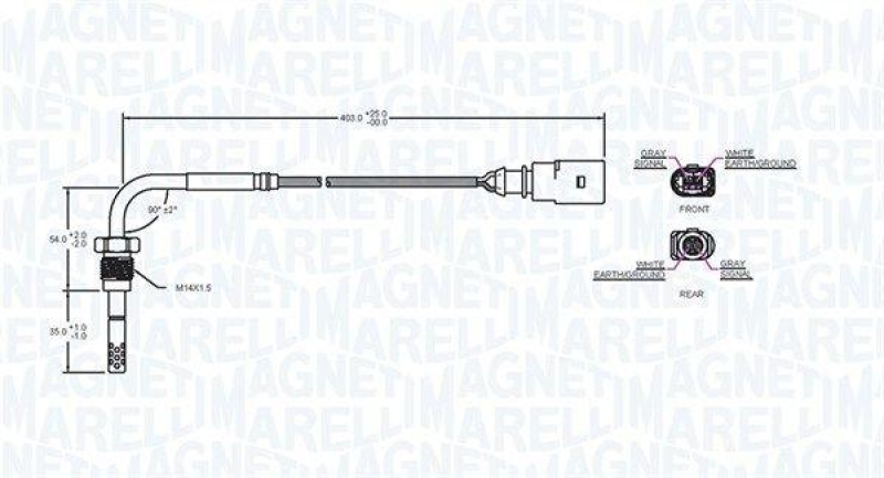 MAGNETI MARELLI Sensor, Abgastemperatur 172000037010