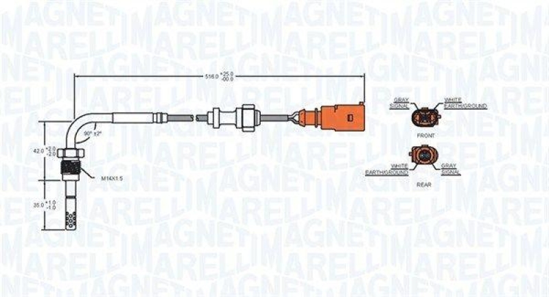 MAGNETI MARELLI Sensor, Abgastemperatur 172000039010
