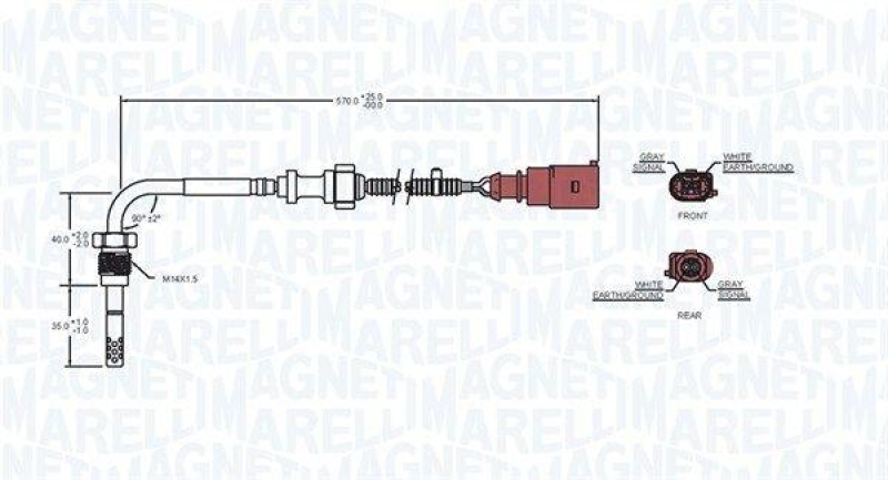 MAGNETI MARELLI Sensor, Abgastemperatur 172000045010
