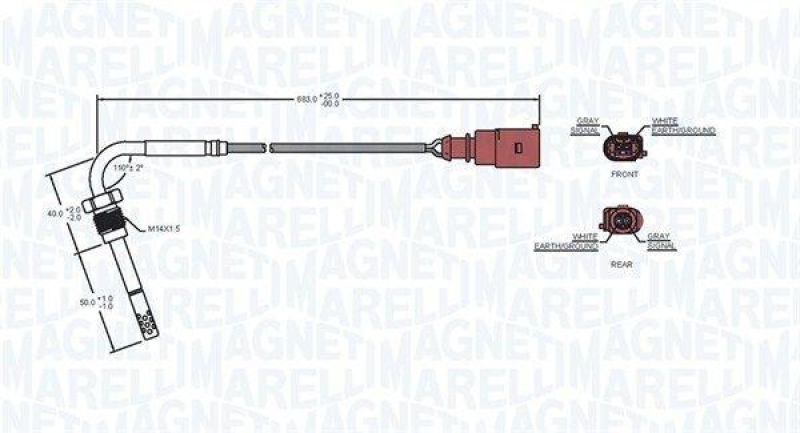 MAGNETI MARELLI Sensor, Abgastemperatur 172000063010