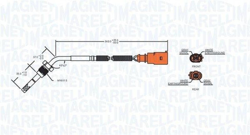 MAGNETI MARELLI Sensor, Abgastemperatur 172000073010