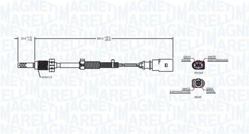 MAGNETI MARELLI Sensor, Abgastemperatur 172000087010