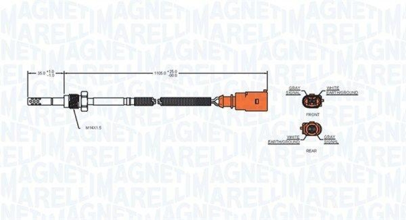 MAGNETI MARELLI Sensor, Abgastemperatur 172000097010