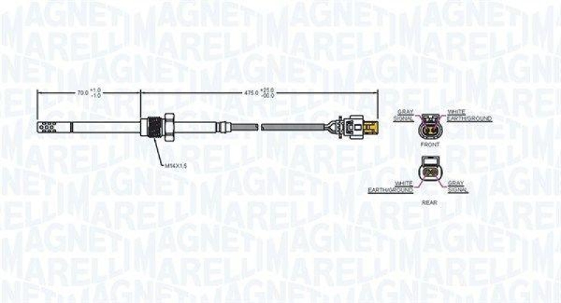 MAGNETI MARELLI Sensor, Abgastemperatur 172000109010