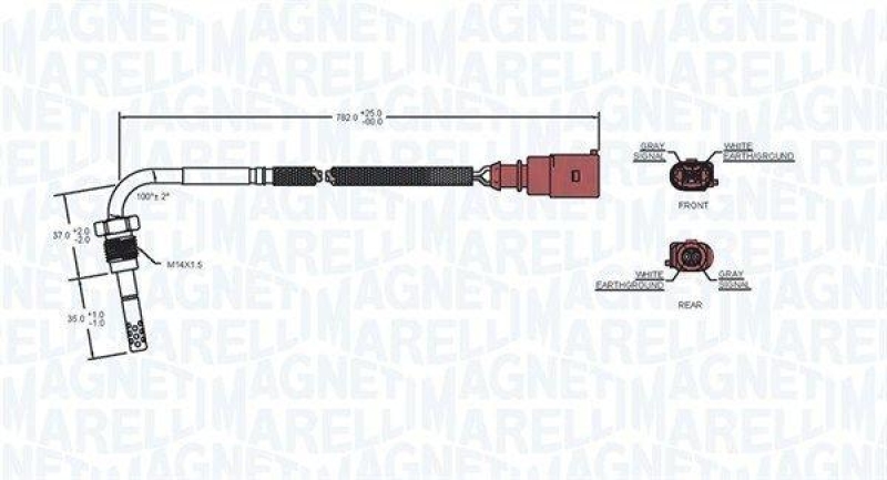 MAGNETI MARELLI Sensor, Abgastemperatur 172000125010