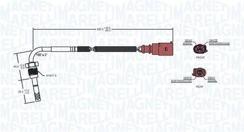 MAGNETI MARELLI Sensor, Abgastemperatur 172000137010