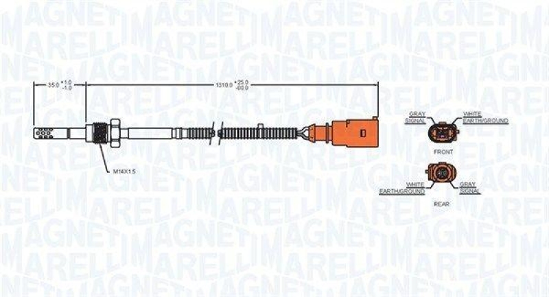 MAGNETI MARELLI Sensor, Abgastemperatur 172000157010