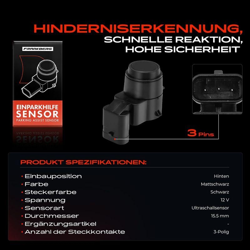 1x Frankberg Parksensor PDC Sensor Hinten 5481FB0028604
