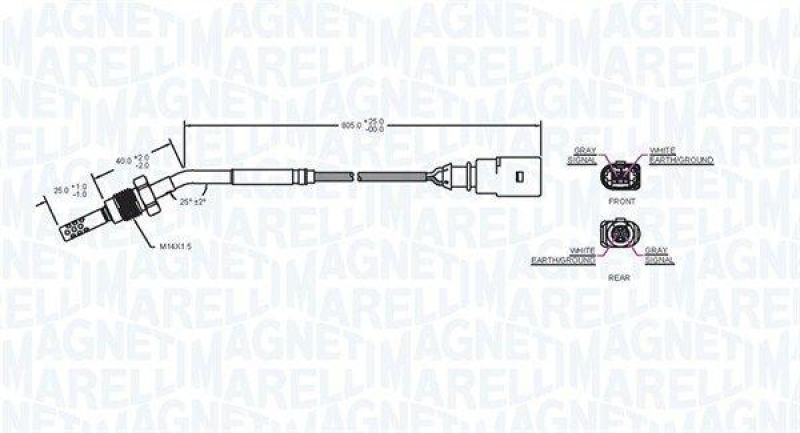 MAGNETI MARELLI Sensor, Abgastemperatur 172000181010