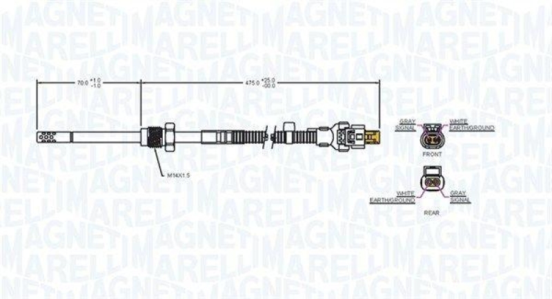 MAGNETI MARELLI Sensor, Abgastemperatur 172000185010