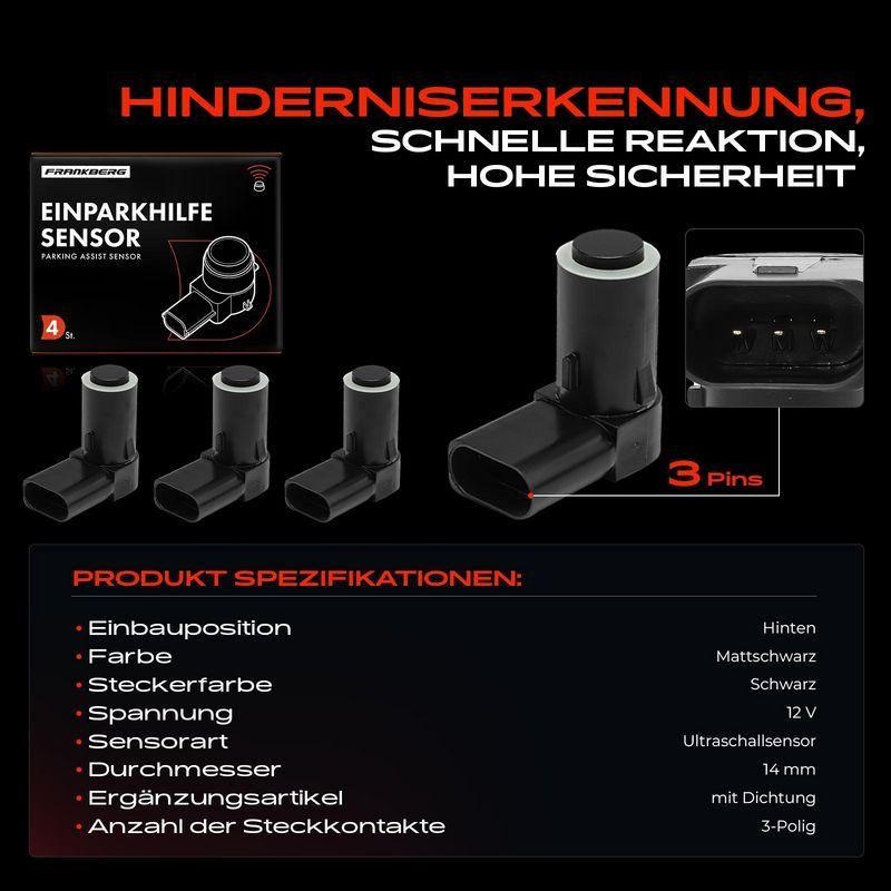 4x Frankberg Parksensor PDC Sensor Hinten 5481FB0028616