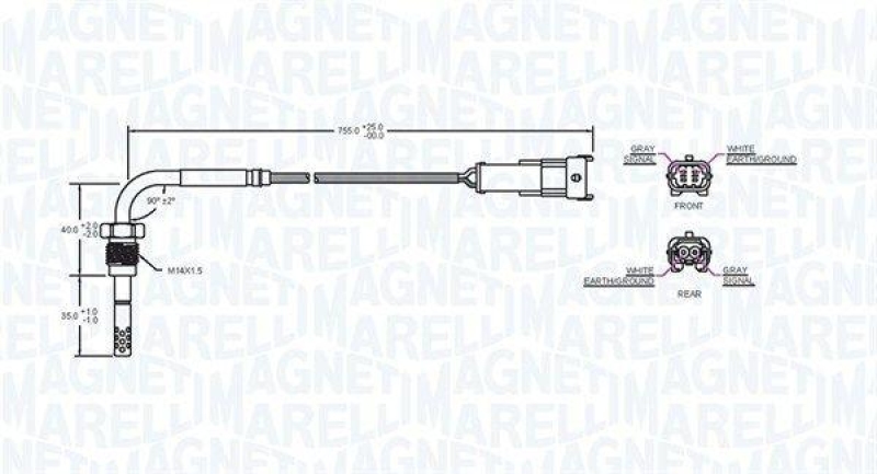 MAGNETI MARELLI Sensor, Abgastemperatur 172000207010