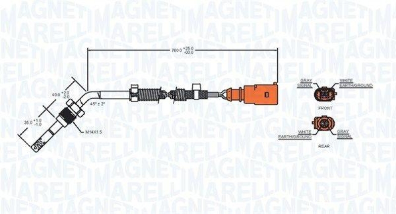 MAGNETI MARELLI Sensor, Abgastemperatur 172000217010