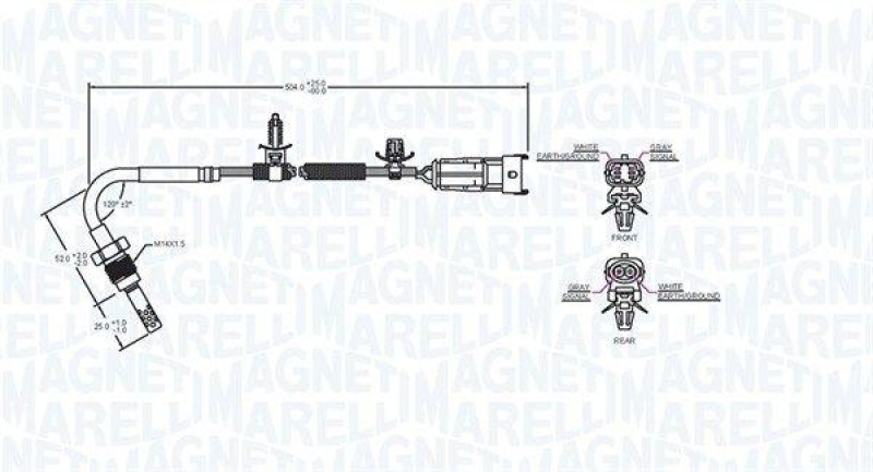 MAGNETI MARELLI Sensor, Abgastemperatur 172000221010