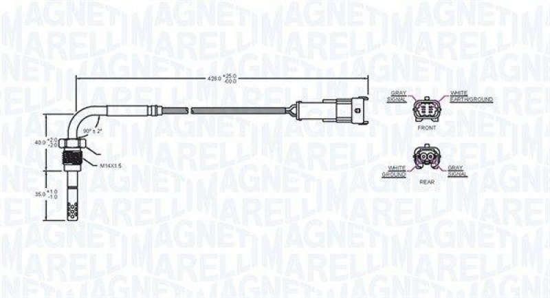 MAGNETI MARELLI Sensor, Abgastemperatur 172000233010