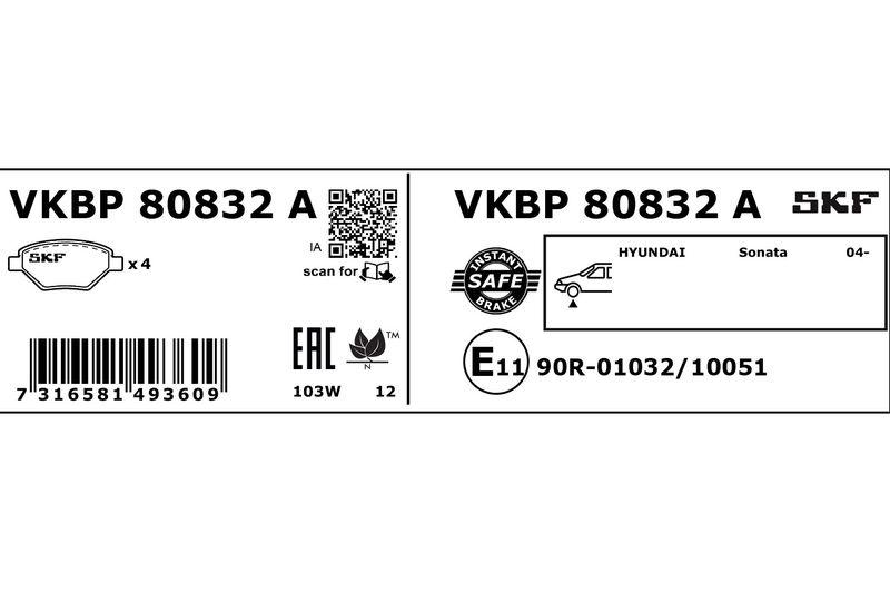 SKF Bremsbelagsatz, Scheibenbremse VKBP 80832 A