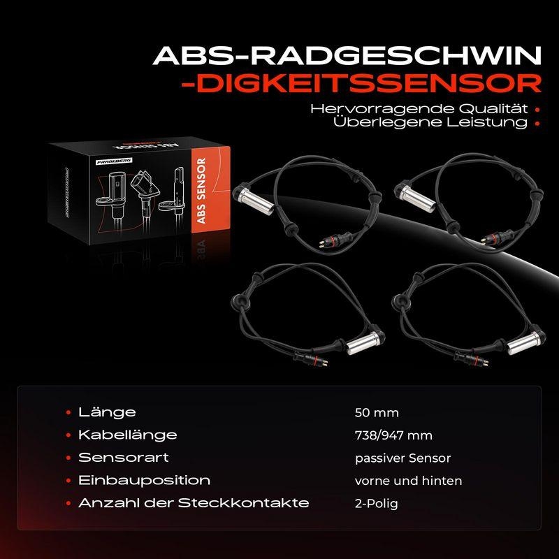 4x Frankberg ABS Sensor Hinterachse beidseitig 5481FB0051932