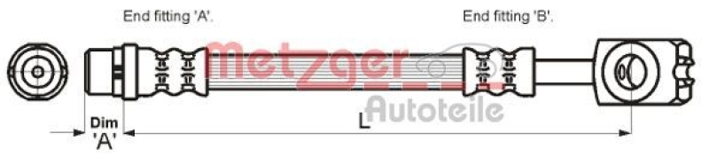 METZGER Bremsschlauch GREENPARTS 4116214