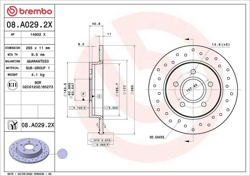 2x BREMBO Bremsscheibe XTRA LINE - Xtra