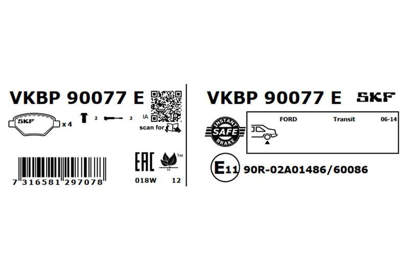 SKF Bremsbelagsatz, Scheibenbremse VKBP 90077 E
