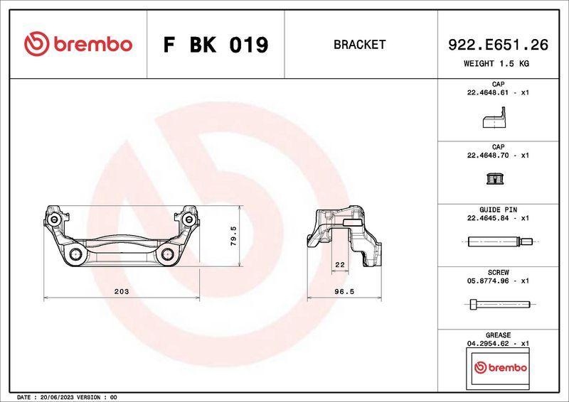 BREMBO Brake Caliper Bracket Set PRIME LINE