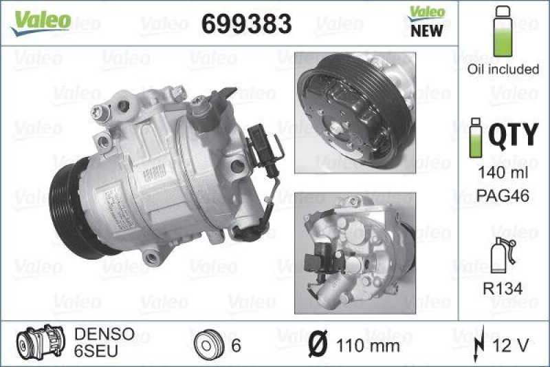 VALEO Compressor, air conditioning NEW ORIGINAL PART