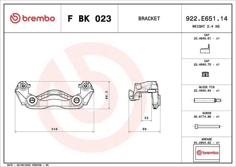 BREMBO Brake Caliper Bracket Set PRIME LINE