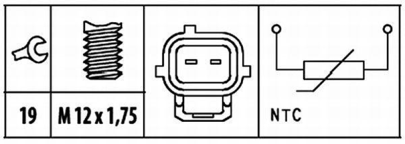 HELLA Sensor, Kühlmitteltemperatur 6PT 009 309-411