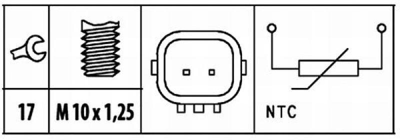 HELLA Sensor, Kühlmitteltemperatur 6PT 009 309-421