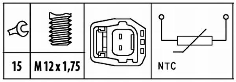 HELLA Sensor, Kühlmitteltemperatur 6PT 009 309-451