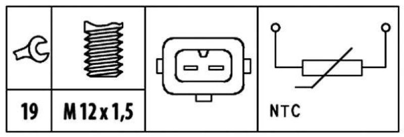HELLA Sensor, Kühlmitteltemperatur 6PT 009 309-511