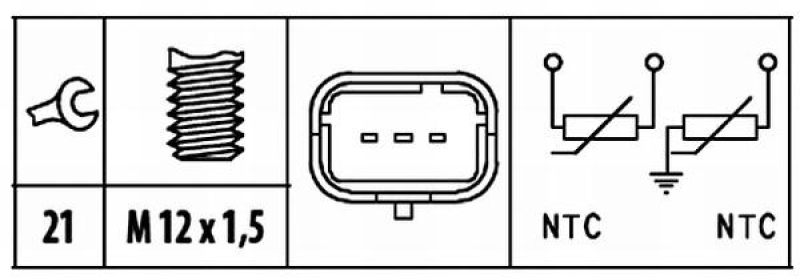 HELLA Sensor, coolant temperature