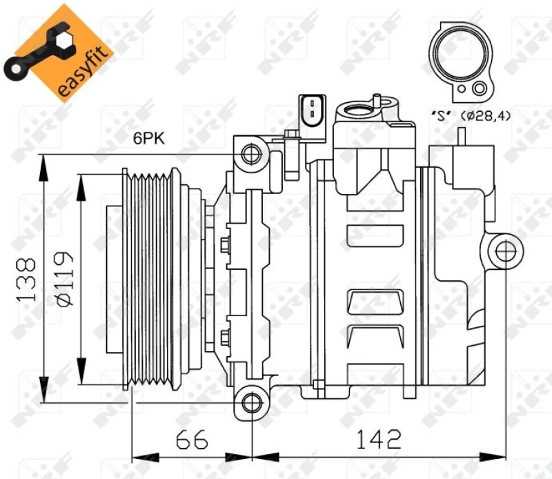NRF Compressor, air conditioning EASY FIT