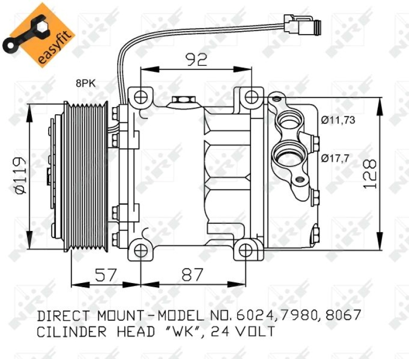 NRF Compressor, air conditioning EASY FIT