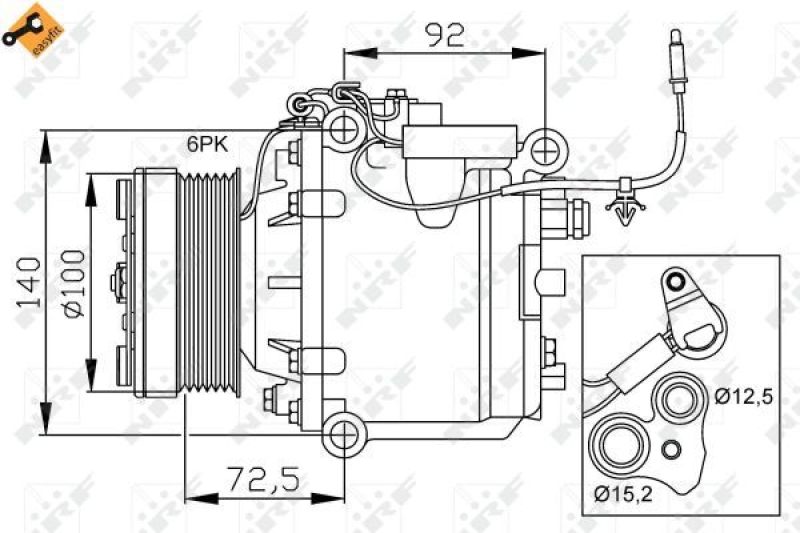 NRF Compressor, air conditioning EASY FIT