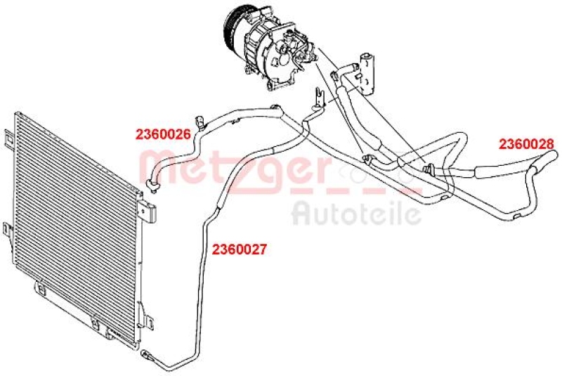 METZGER Hochdruckleitung, Klimaanlage GREENPARTS 2360026