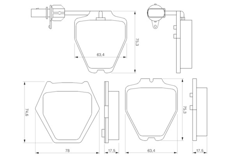 BOSCH Brake Pad Set, disc brake