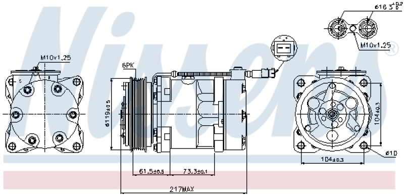 NISSENS Compressor, air conditioning ** FIRST FIT **