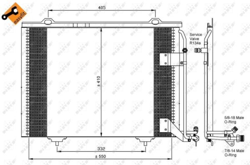 NRF Condenser, air conditioning EASY FIT