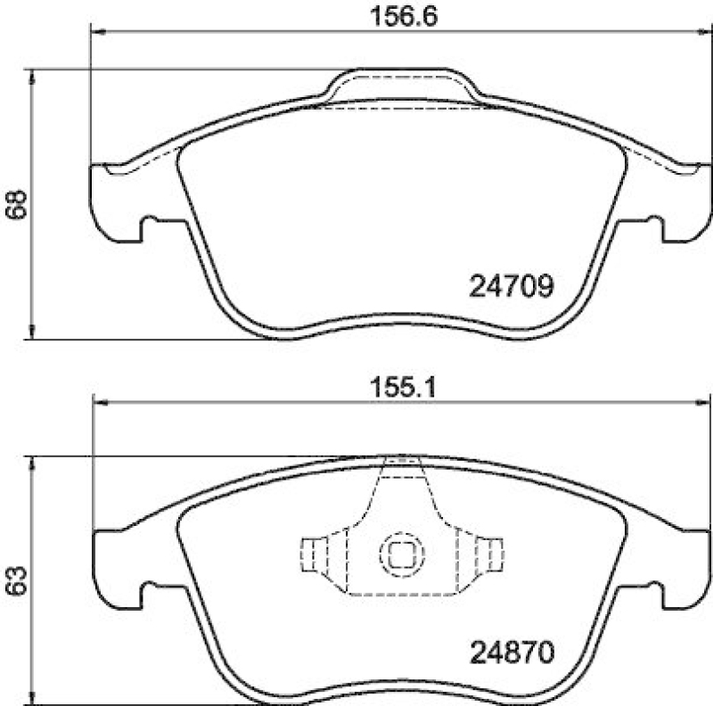 HELLA Bremsbelagsatz, Scheibenbremse 8DB 355 014-801