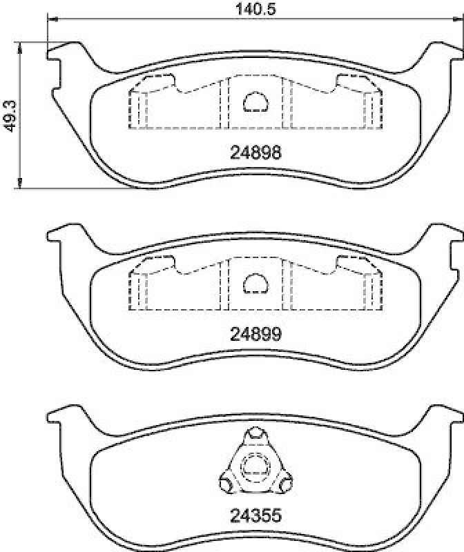 HELLA Bremsbelagsatz, Scheibenbremse 8DB355040-451
