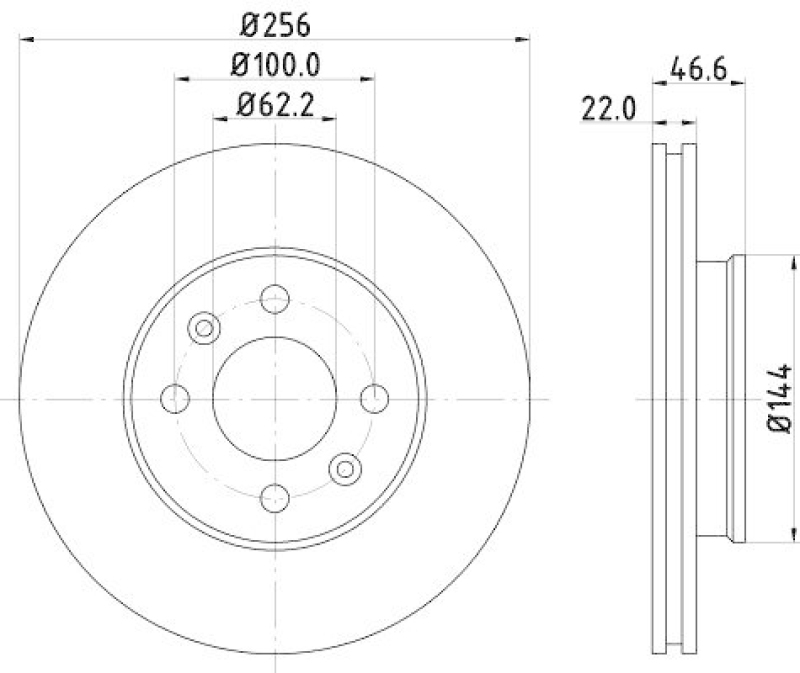 2x HELLA Bremsscheibe PRO 8DD 355 119-011