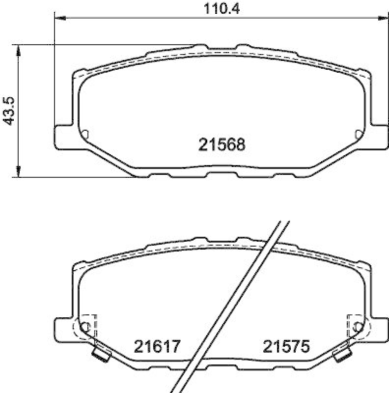 HELLA Bremsbelagsatz, Scheibenbremse 8DB 355 040-421