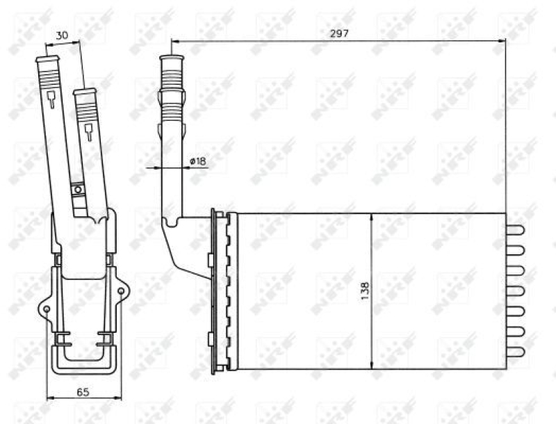 NRF Wärmetauscher, Innenraumheizung 58064
