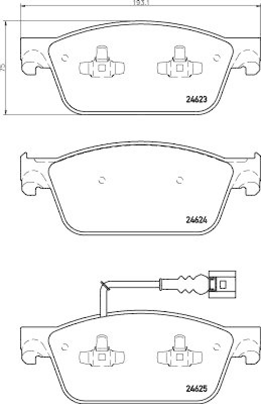 HELLA Bremsbelagsatz, Scheibenbremse 8DB 355 014-981