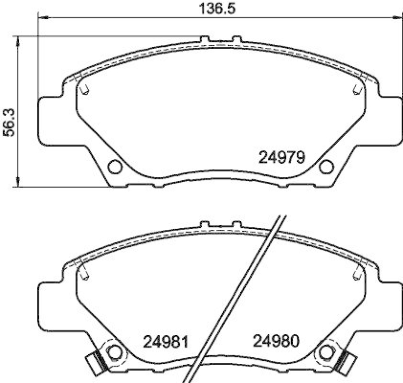 HELLA Bremsbelagsatz, Scheibenbremse 8DB 355 015-001