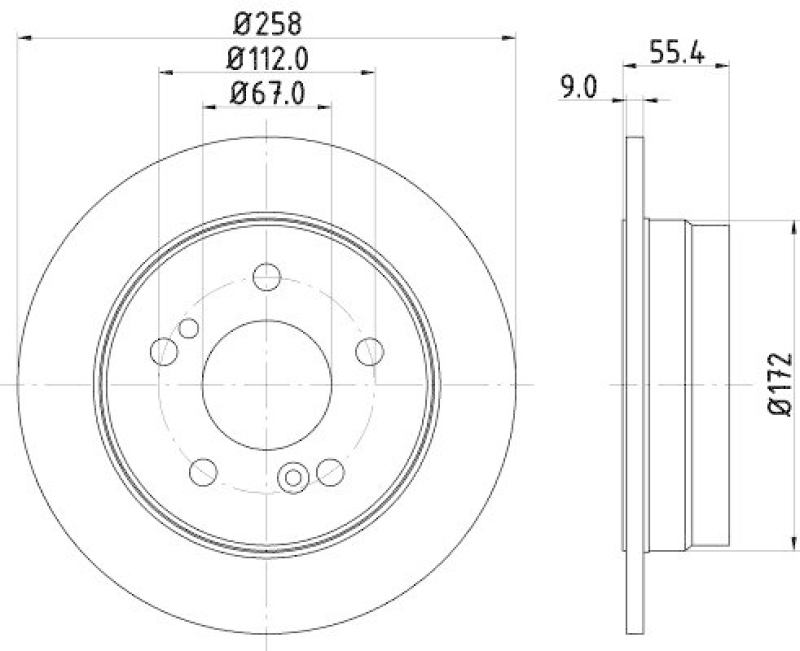 2x HELLA Bremsscheibe PRO 8DD 355 102-991