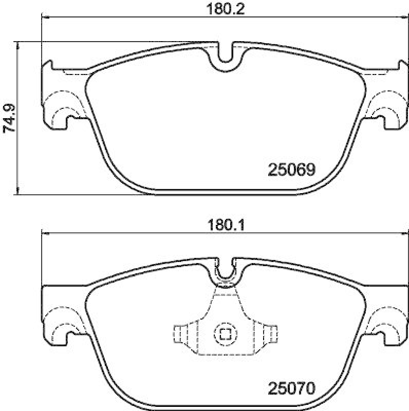 HELLA Bremsbelagsatz, Scheibenbremse 8DB 355 015-061