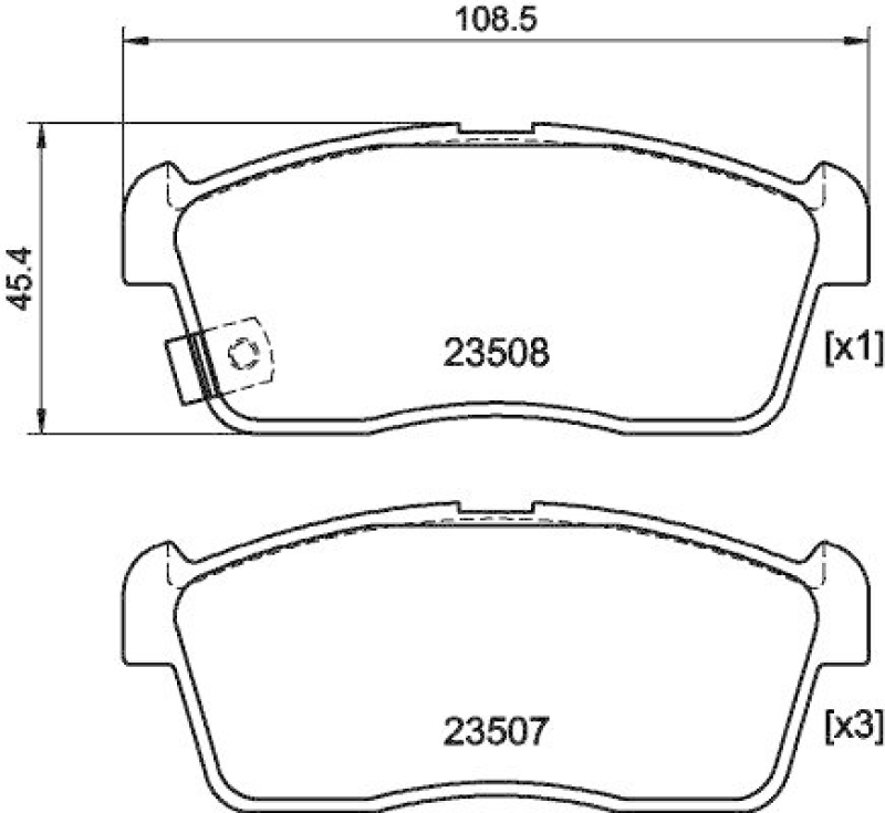 HELLA Bremsbelagsatz, Scheibenbremse 8DB 355 015-071